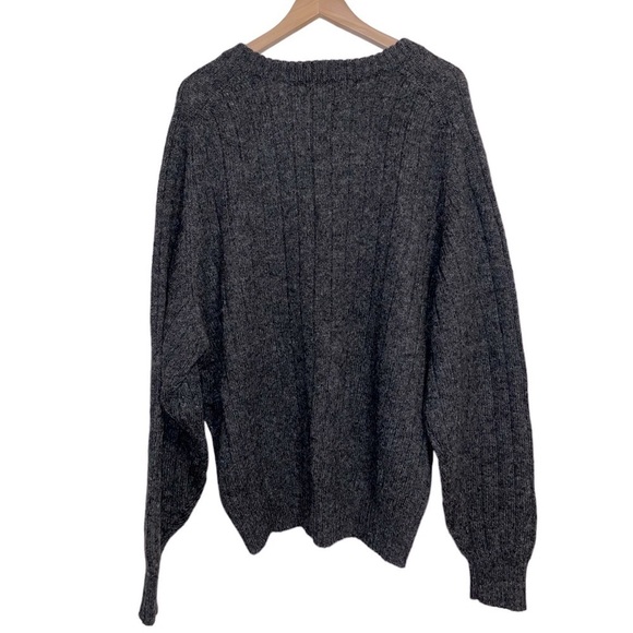 Heather Tweed Gray Unisex 100% Wool Sweater Size XXL - Picture 2 of 5